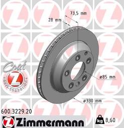 TARCZA HAM./TYŁ/ AUDI Q7 04- @330X28 ZIMMERMANN ZM600.3229.20