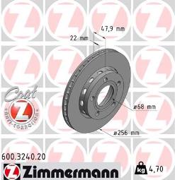 TARCZA HAM.VAG /ZIMMERMANN/ ZIMMERMANN ZM600.3240.20