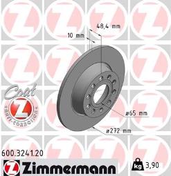TARCZA HAM./TYŁ/ SKODA SUPERB 1,6-2,0TDI8- @272X9,7 ZIMMERMANN ZM600.3241.20