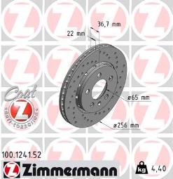 TARCZA HAM./TYŁ/ VW GOLF IV 98- @256X21,9 ZIMMERMANN ZM100.1241.52