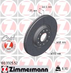 TARCZA HAM./PRZ/ AUDI A4,A6 01- @312X25 ZIMMERMANN ZM100.3325.52
