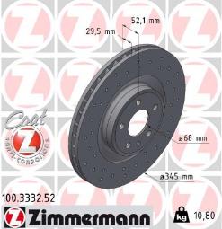 TARCZA HAM./PRZ/ AUDI A4 1,8-2,0TFSI 08-@345X29,5 ZIMMERMANN ZM100.3332.52
