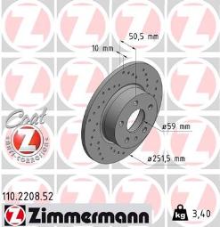 TARCZA HAM.ALFA ROMEO SPORT /ZIMMERMANN/MERMANN/ ZIMMERMANN ZM110.2208.52