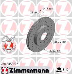 TARCZA HAM.HONDA/MG/ROVER SPORT /ZIMMERMZIMMERMANN/ ZIMMERMANN ZM280.3153.52