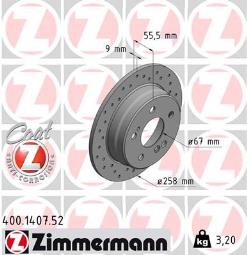 TARCZA HAM.MERCEDES SPORT /ZIMMERMANN/  MANN/ ZIMMERMANN ZM400.1407.52