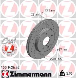TARCZA HAM.MERCEDES SPORT /ZIMMERMANN/  MANN/ ZIMMERMANN ZM400.1426.52