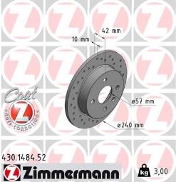 TARCZA HAM./TYŁ/ OPEL ASTRA 1.2 98- /ABS/ ZIMMERMANN ZM430.1484.52