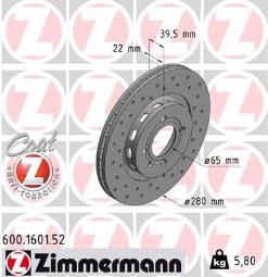 TARCZA HAM.VAG SPORT /ZIMMERMANN/ ZIMMERMANN ZM600.1601.52