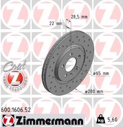 TARCZA HAM.VAG SPORT /ZIMMERMANN/ ZIMMERMANN ZM600.1606.52