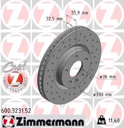 TARCZA HAM./PRZ/ VW T5 @333X32,5 ZIMMERMANN ZM600.3231.52
