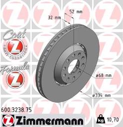 TARCZA HAM.VAG FORMULA Z /ZIMMERMANN/   ANN/ ZIMMERMANN ZM600.3238.75