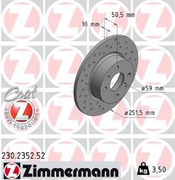 TARCZA HAM./TYŁ/ FIAT CROMA @251X10 ZIMMERMANN ZM230.2352.52