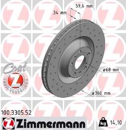 TARCZA HAM.AUDI SPORT /ZIMMERMAN        N/ ZIMMERMANN ZM100.3305.52