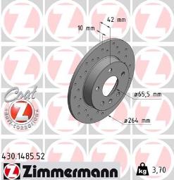 TARCZA HAM./TYŁ/ OPEL ASTRA II @264X10  /SPORT/ ZIMMERMANN ZM430.1485.52