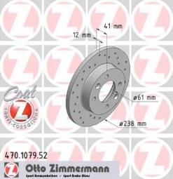 TARCZA HAM./PRZ/ DACIA LOGAN 1,4-1,6 16V5- @238X12 ZIMMERMANN ZM470.1079.52