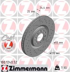 TARCZA HAM./PRZ/ VW GOLF 2,3 V5 @312X25. /ILOŚĆ ŚRUB: 5/ ZIMMERMANN ZM100.1240.52