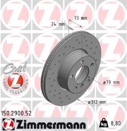 TARCZA HAM./PRZ/ BMW 1 2,0-3,0 07- @312X ZIMMERMANN ZM150.2900.52