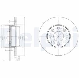 TARCZA HAM./PRZ/ OPEL ASTRA,CORSA,KADETT09/1979- 1993 @236X10.0 /ILOŚĆ ŚRUB: 4/ DELPHI BG2149