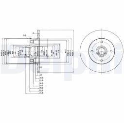 TARCZA HAM./TYŁ/ VW CORRADO,GOLF,JETTA,PASSAT,SANTANA,SCIROCCO,VENTO 07/1978- 01/2002 @226X10.1 /ILO DELPHI BG2389