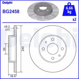 TARCZA HAM./PRZ/ FIAT TIPO @241X11 DELPHI BG2458