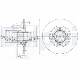 TARCZA HAM./TYŁ/ RENAULT 19,CLIO,CLIO VAN,MEGANE,MEGANE SCENIC,SCENIC 1989- 10/2003 @238X8.0 /ILOŚĆ DELPHI BG2638