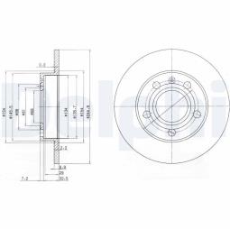 TARCZA HAM./TYŁ/ AUDI,SEAT A4,COUPE,EXEO10/1990- 12/2008 @245X9.9 /ILOŚĆ ŚRUB: 5/ DELPHI BG2753