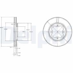 TARCZA HAM./PRZ/ HONDA,ROVER ACCORD,618,620,623 01/1990- 12/1998 @261X23.0 /ILOŚĆ ŚRUB: 4/ DELPHI BG2798