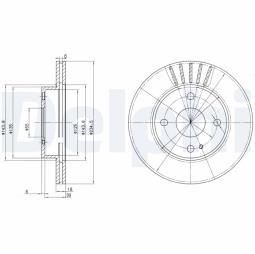 TARCZA HAM./PRZ/ MAZDA 323,MIATA,MX5 01/1989- 10/1998 @235X18.0 /ILOŚĆ ŚRUB: 4/ DELPHI BG2802