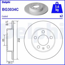 TARCZA HAM./TYŁ/ SKODA FABIA,OCTAVIA,PRAKTIK,RAPID,ROOMSTER,BEETLE,BORA GOLF,POLO,POLO BLUEMOTION 19 DELPHI BG3034C