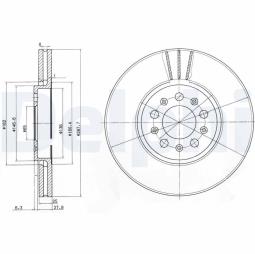 TARCZA HAM./PRZ/ SKODA FABIA,OCTAVIA,PRAKTIK,RAPID,ROOMSTER 1996- 01/2014 @288X24.9 /ILOŚĆ ŚRUB: 5/ DELPHI BG3035