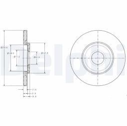 TARCZA HAM./PRZ/ CITROEN,PEUGEOT BERLINGO C2,C2 ENTERPRISE,C3,C3 PLURIEL,C4 CACTUS 07/1996- 07/2014 DELPHI BG3421C