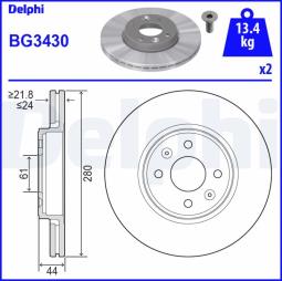 TARCZA HAM./PRZ/ RENAULT CAPTUR,CLIO,KANGOO,KANGOO EXPRESS,LAGUNA,MEGANE,MEGANE SCENIC,SCENIC,TWINGO DELPHI BG3430