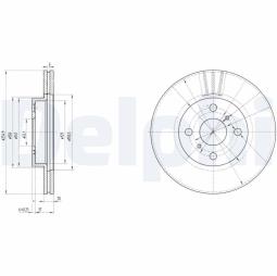 TARCZA HAM./PRZ/ TOYOTA MR2,YARIS,YARIS VERSO 01/1999- 07/2007 @255X20.0 /ILOŚĆ ŚRUB: 4/ DELPHI BG3520