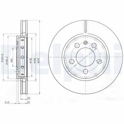 TARCZA HAM./TYŁ/ VW GOLF IV 98- @256X21,9 DELPHI BG3611