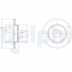 TARCZA HAM./TYŁ/ AUDI,SEAT A4,EXEO 11/2000 - @245X10.0 /ILOŚĆ ŚRUB: 5/ DELPHI BG3673
