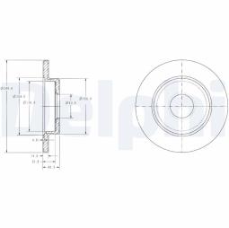 TARCZA HAM./TYŁ/ AUDI,SEAT A4,EXEO 11/2000 - @245X10.0 /ILOŚĆ ŚRUB: 5/ DELPHI BG3673C