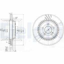 TARCZA HAM./TYŁ/ CHRYSLER,MERCEDES CROSSFIRE,C30,C32,C55,CL500,CLK430,CLK500,CLK55,E430,S400,S430,S5 DELPHI BG3726