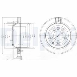 TARCZA HAM./TYŁ/ AUDI,PORSCHE,VW Q7,CAYENNE,TOUAREG 10/2002- 12/2010 @330X28.0 /ILOŚĆ ŚRUB: 5/ DELPHI BG3775