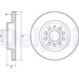 TARCZA HAM./PRZ/ VW BEETLE,CADDY,GOLF,GOLF BLUEMOTION,GOLF PLUS,JETTA 03/2003- 05/2013 @280X22.0 /IL DELPHI BG3832