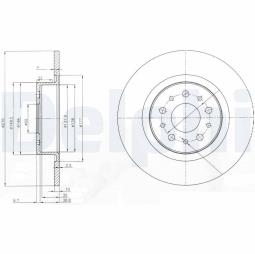 TARCZA HAM./TYŁ/ ALFAROMEO 147,156,GT 2000- 10/2005 @276X10.0 /ILOŚĆ ŚRUB: 5/ DELPHI BG3857