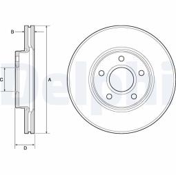 TARCZA HAM./PRZ/ FORD,VOLVO C-MAX,FOCUS,FOCUS C-MAX,GRAND C-MAX,C30,C70,S40,V50 06/2003- 03/2015 @27 DELPHI BG3868