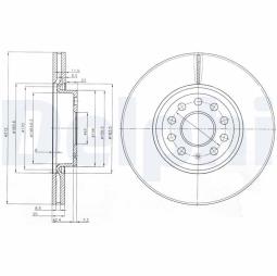 TARCZA HAM./PRZ/ VW CADDY,CC,EOS,GOLF,JETTA,PASSAT,PASSAT CC,SCIROCCO,SHARAN,TIGUAN,TOURAN 08/2002- DELPHI BG3953