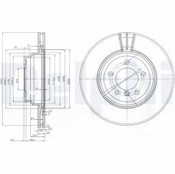 TARCZA HAM./PRZ/ BMW 123,123D,125I,130I,135I,325,330,X1 03/2005 - @330X24.0 /ILOŚĆ ŚRUB: 5/ DELPHI BG3959