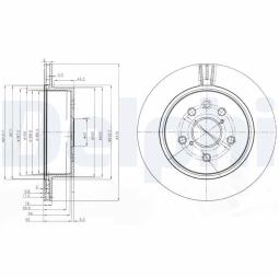 TARCZA HAM./TYŁ/ LEXUS GS250,GS300,GS300H,GS430,GS450H,IS220D,IS250,RC200T,RC300H 01/2005 - @310X18. DELPHI BG4024