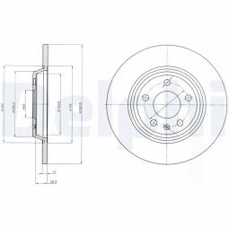 TARCZA HAM./TYŁ/ AUDI,SKODA A4,A5,A6,A7,Q5,S6,KODIAQ 06/2007 - @300X12.0 /ILOŚĆ ŚRUB: 5/ DELPHI BG4081