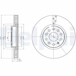 TARCZA HAM./PRZ/ SEAT,SKODA,VW ALHAMBRA,KODIAQ,SHARAN 05/2010 - @314X30.0 /ILOŚĆ ŚRUB: 5/ DELPHI BG4330