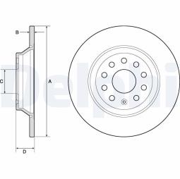 TARCZA HAM./TYŁ/ AUDI,VW A3,TT,GOLF,PASSAT,TIGUAN,TOURAN 08/2012 - @300X12.0 /ILOŚĆ ŚRUB: 5/ BG4751C