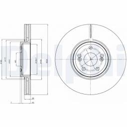TARCZA HAM./PRZ/ RENAULT ESPACE,GRAND ESPACE,VEL SATIS 01/2002- 10/2010 @324X28.0 /ILOŚĆ ŚRUB: 5/ DELPHI BG9687