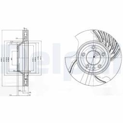 TARCZA HAM./PRZ/ AUDI,PORSCHE,VW Q7,CAYENNE,TOUAREG 10/2002- 12/2010 @350X34.0 /ILOŚĆ ŚRUB: 5/ DELPHI BG9774