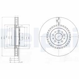 TARCZA HAM./PRZ/ ALFAROMEO 147,156,GT,GTV 2003- 11/2005 @330X32.1 /ILOŚĆ ŚRUB: 5/ DELPHI BG9843